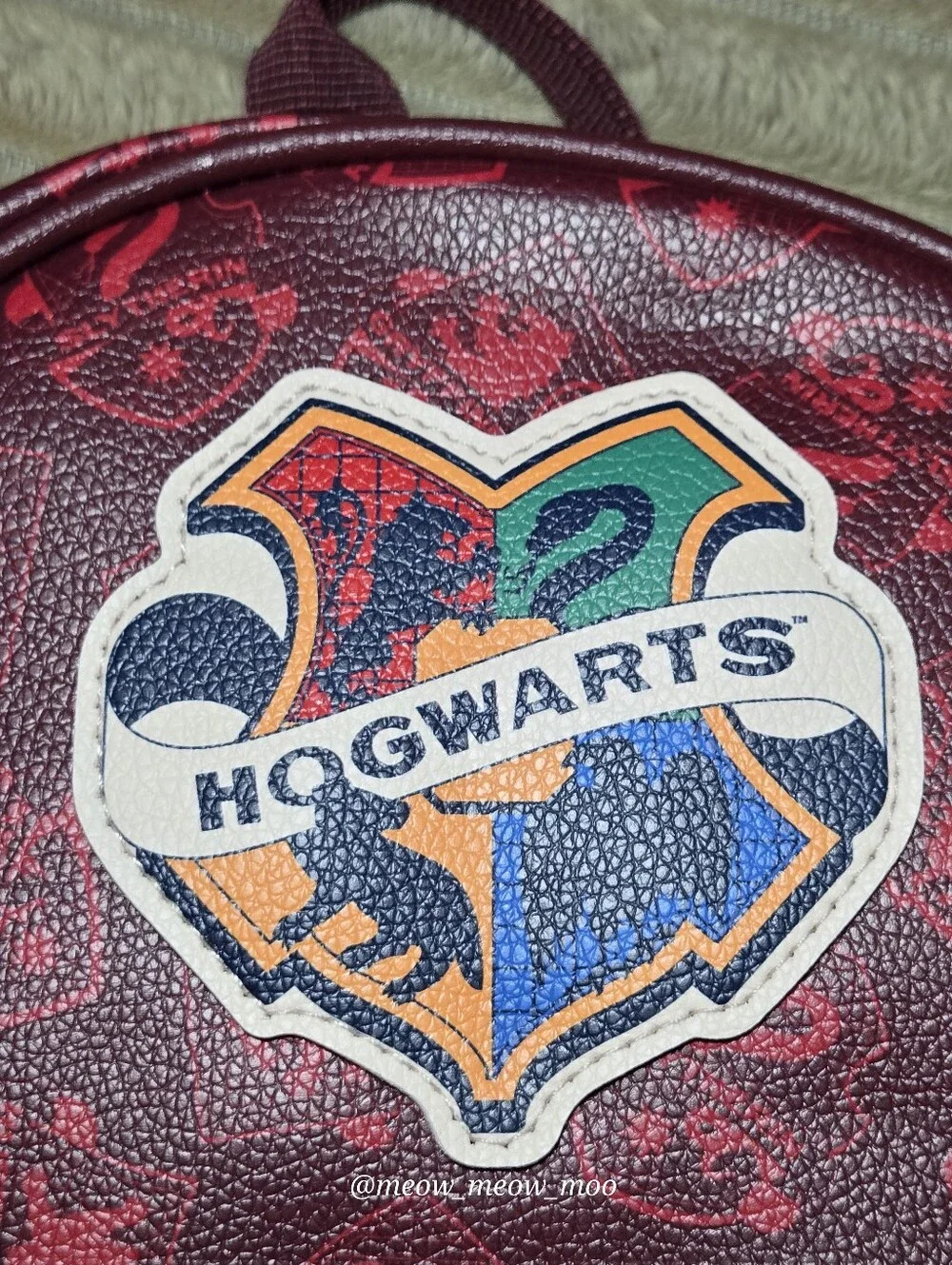 Harry Potter Hogwarts Mini Backpack & Coin Purse Maroon Faux Leather NWT
